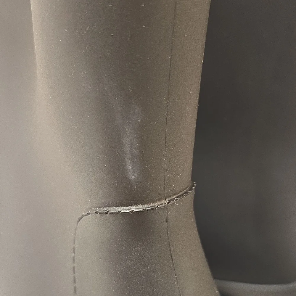 Style & Co. Black Mid-Calf Rain Boots with Gold Buckle Accent